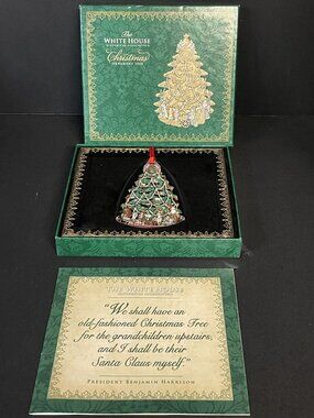 White House Historical Association Ornament 2008 Benjamin Harrison (24K Plated)